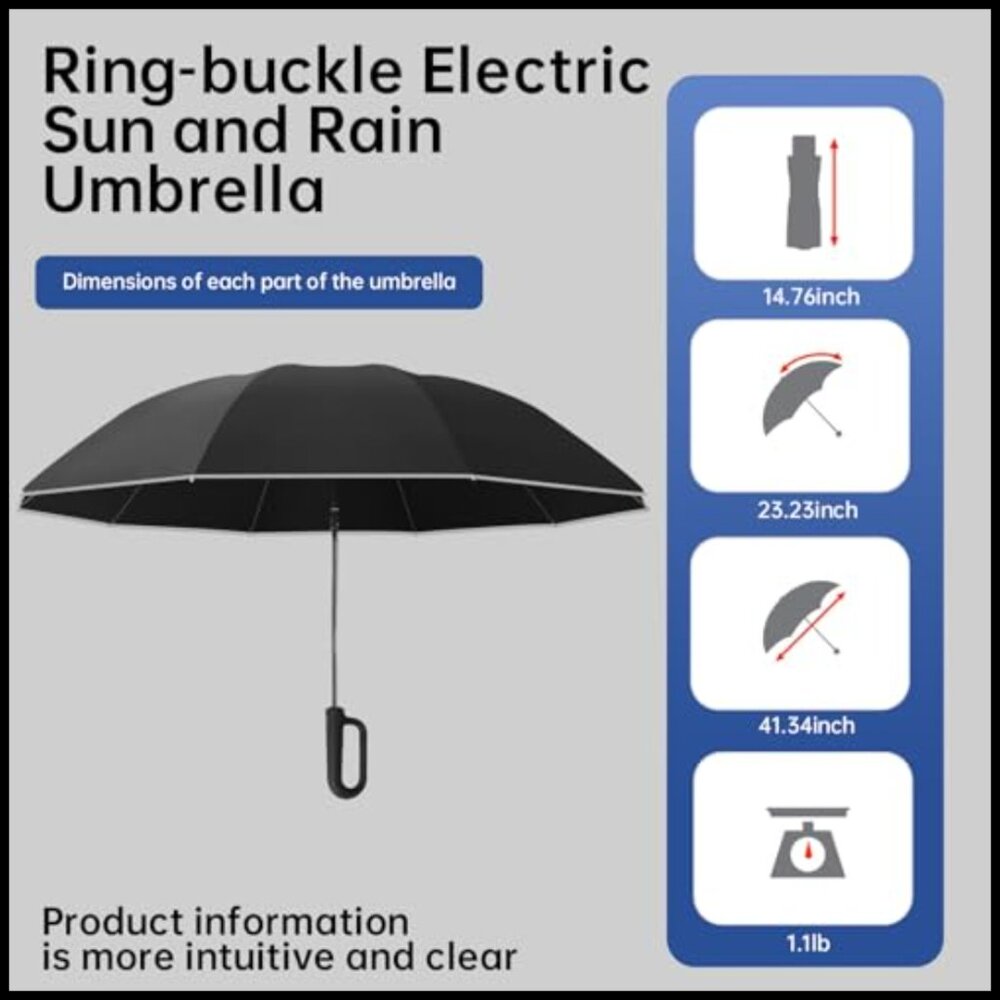 Compact Windproof Reverse Folding Travel Umbrella… - image 6